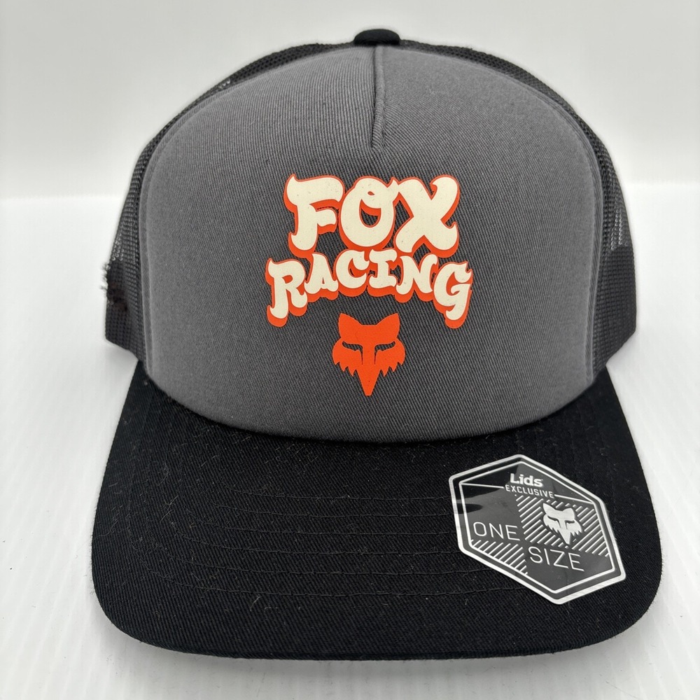 Fox Racing Racewear Mesh Trucker Snapback Hat Grey Black 22094941 Mens Cap